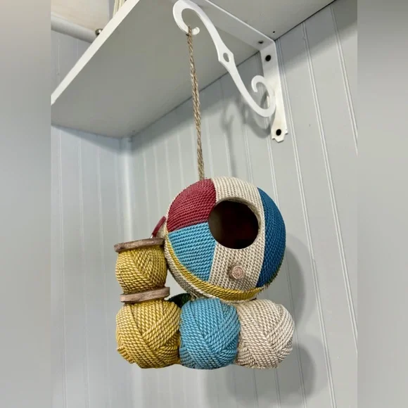 Yarn Birdhouse Hanging Cottagecore Craft Room Decor - Picture 4 of 9